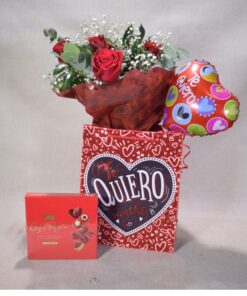 6 Rosas Rojas en Gift Bag (Te Quiero) San Valentín