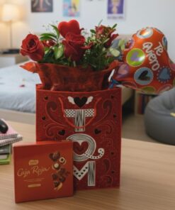 6 Rosas Rojas en Gift Bag TQM