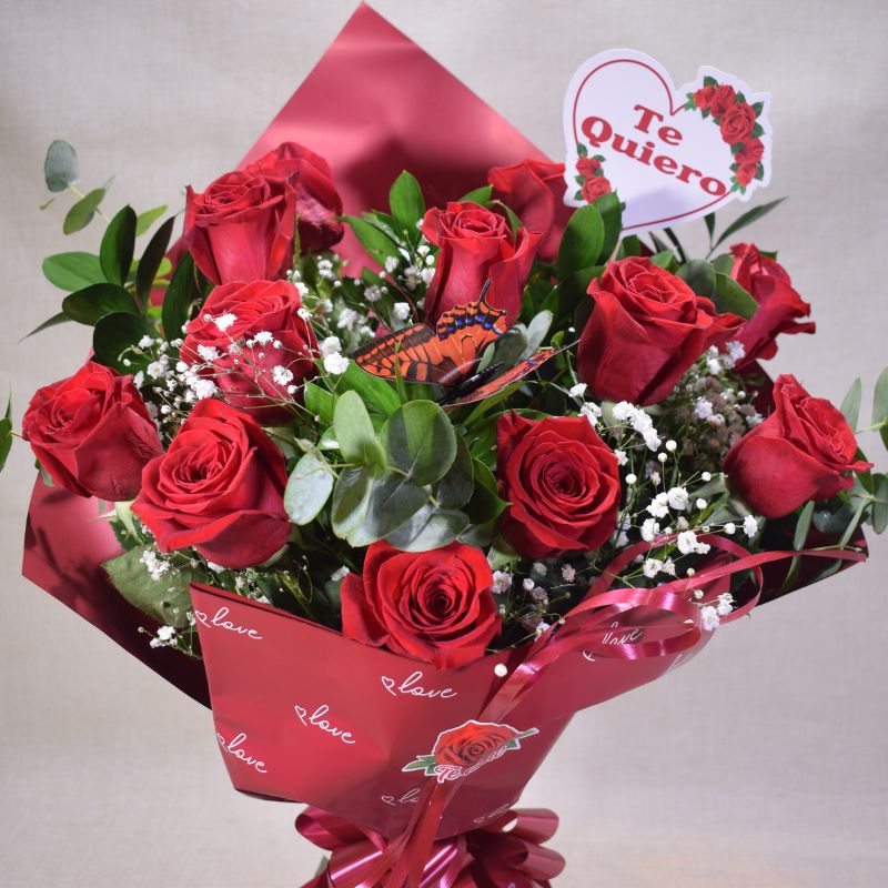 12 Rosas LOVE + bombones - Imagen 2
